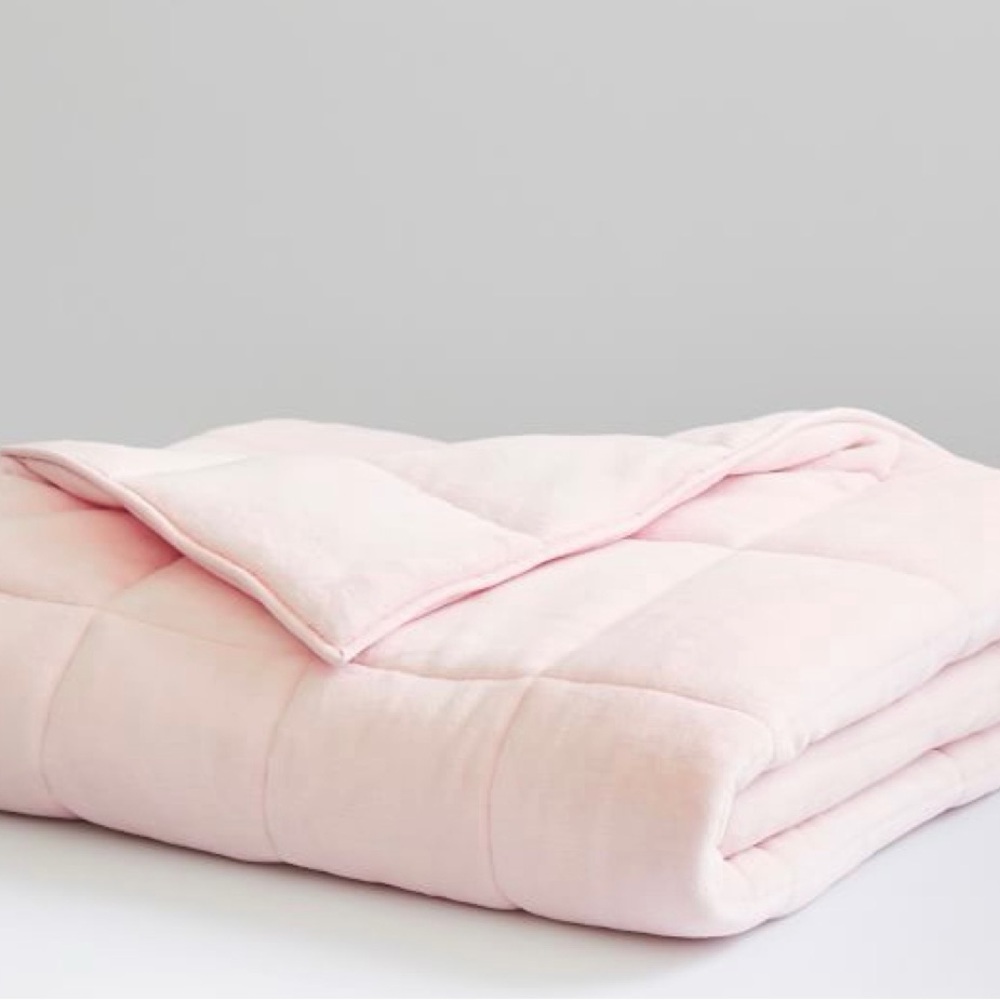 Pottery Barn Kids Soft Pink Plush Weighted Blanket